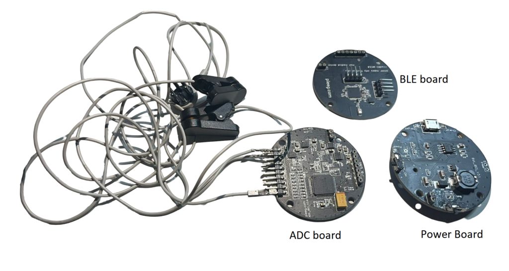 IronBCI-8 boards: ADC, BLE and power